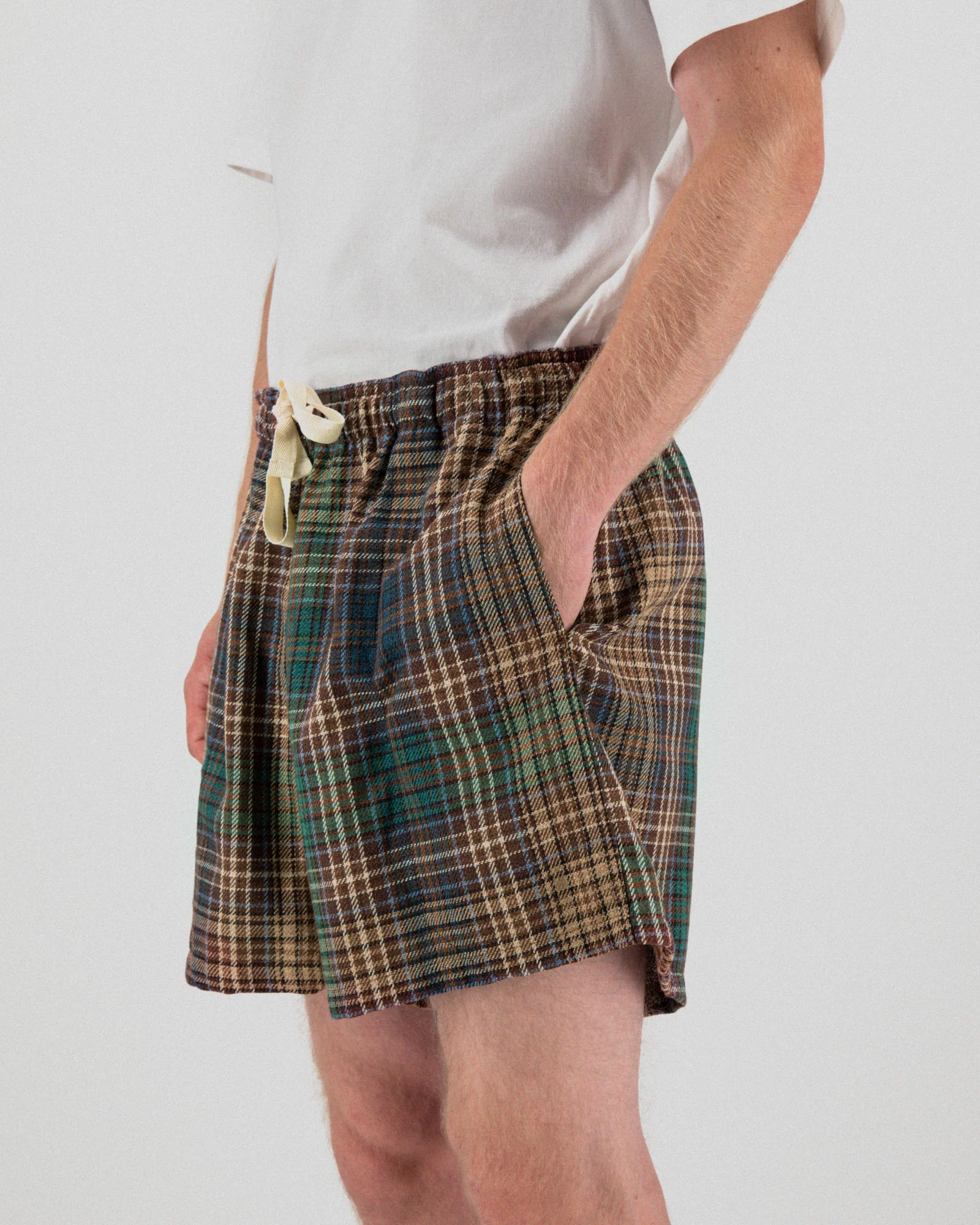 Magic Shorts - Japanese Twill Check - Brown - Image 3