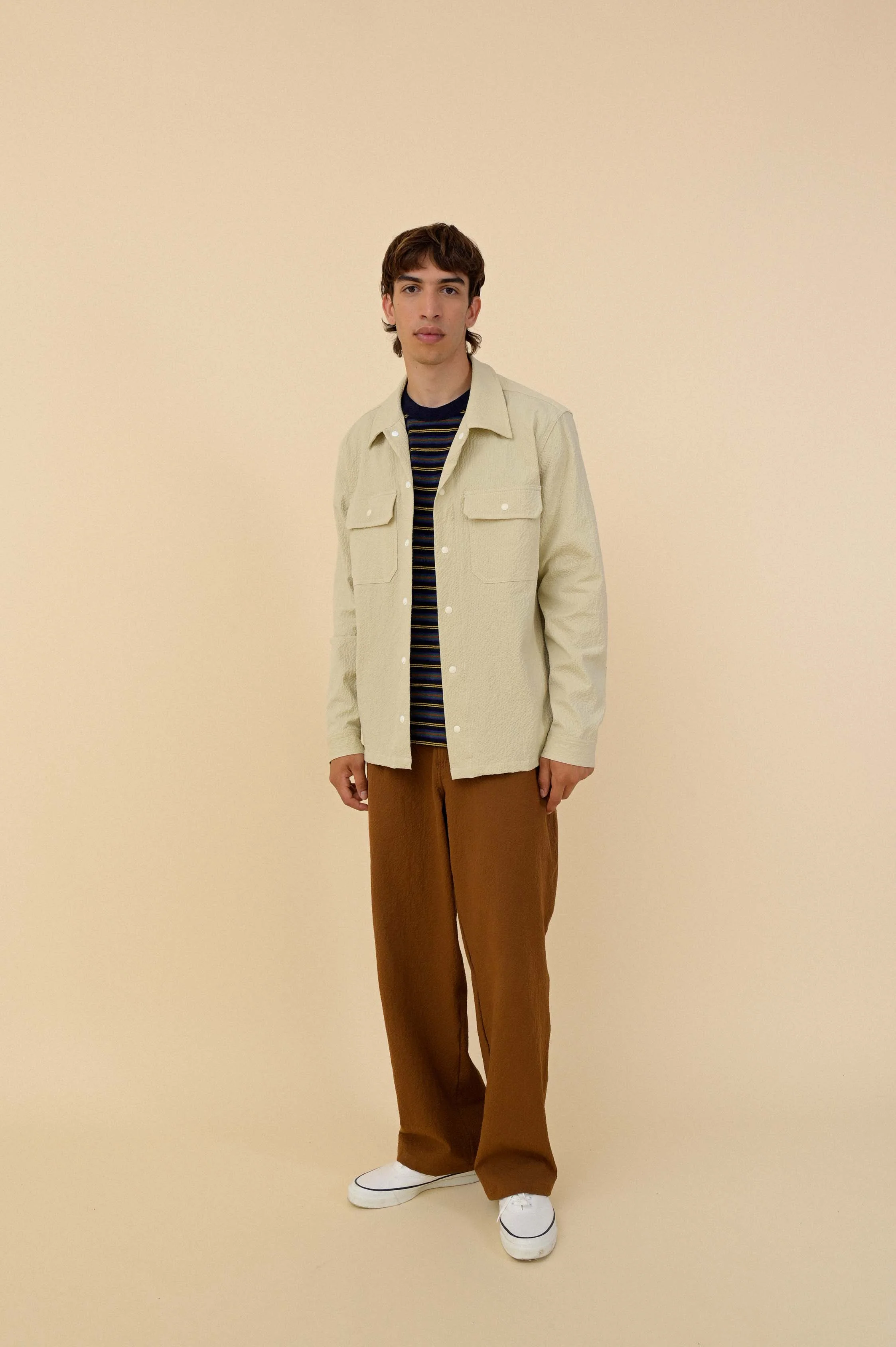 Magic Work Shirt - Ecru Seersucker - Image 4