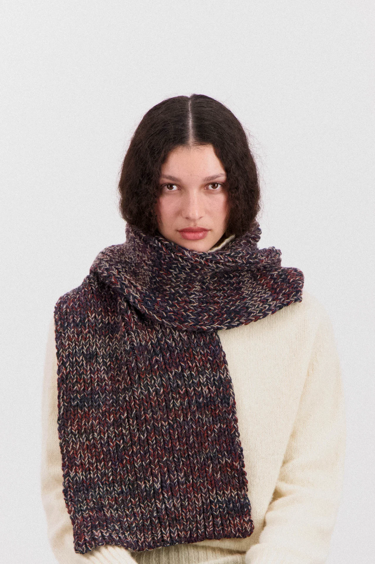 Marled Fantasies Scarf - Navy Mix - Image 2