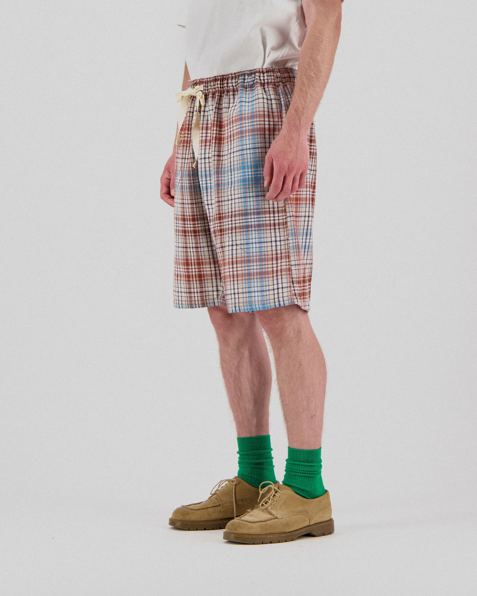 Mindless Boogie Shorts - Japanese Twill Check - Sand - Image 2
