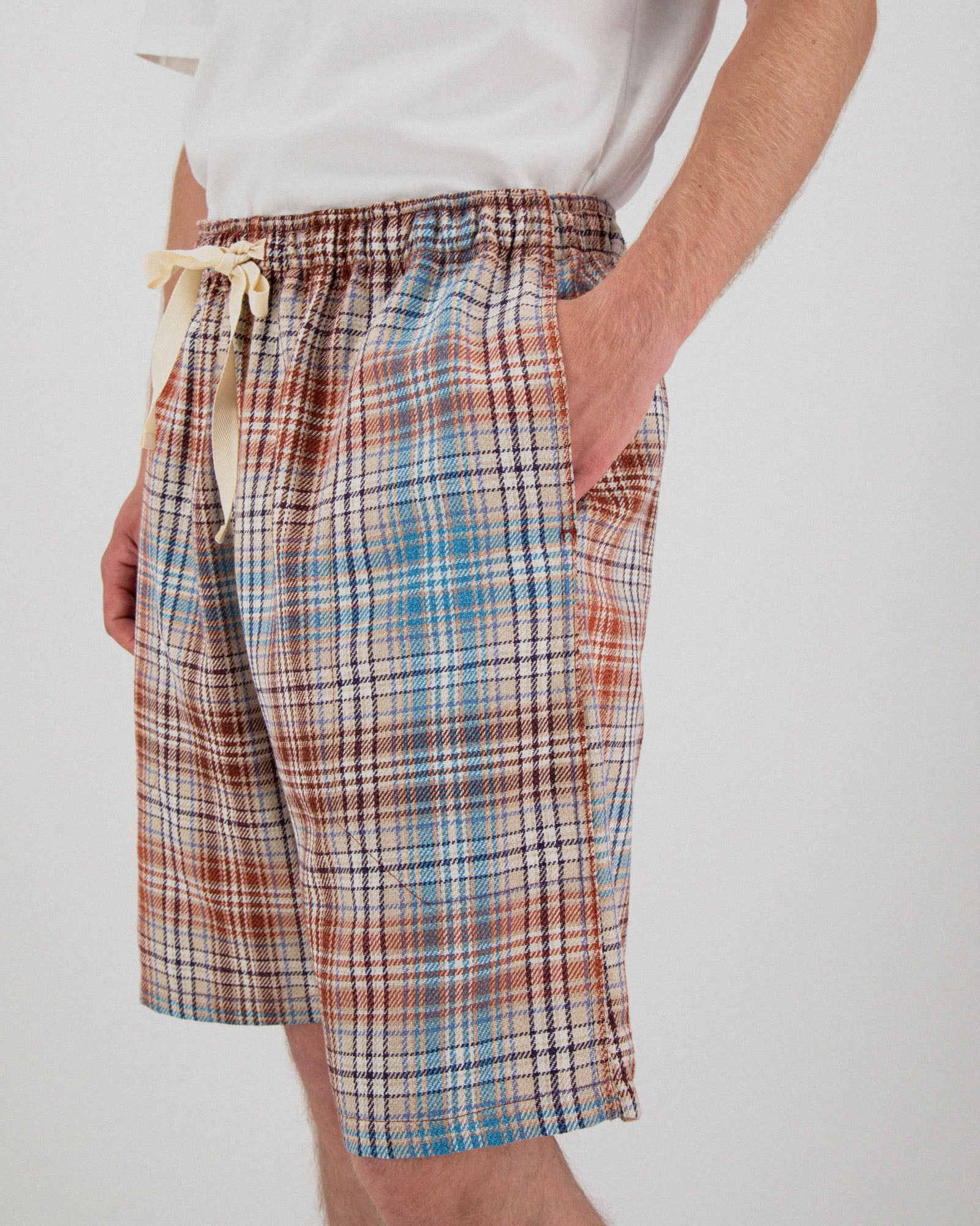 Mindless Boogie Shorts - Japanese Twill Check - Sand - Image 3