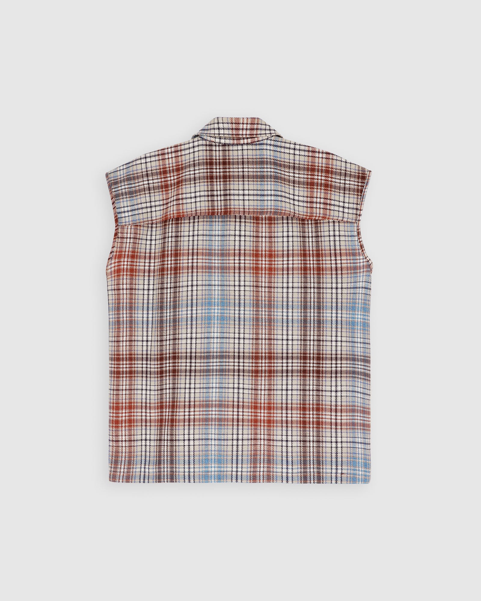 No More Sleeves Shirt - Japanese Twill Check - Sand - Image 4