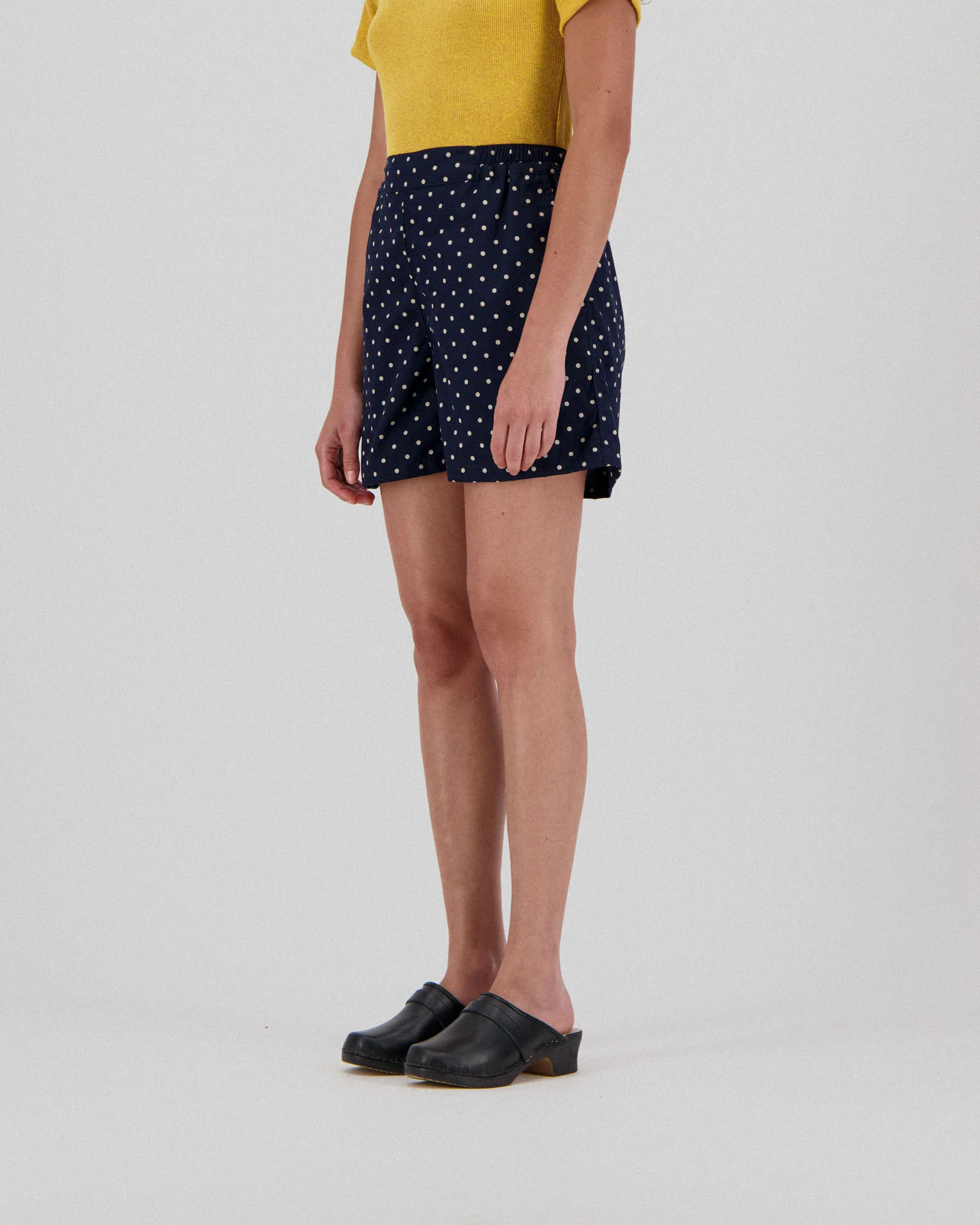 Private Shorts - Japanese Polka Dots - Navy (Women) - Image 2