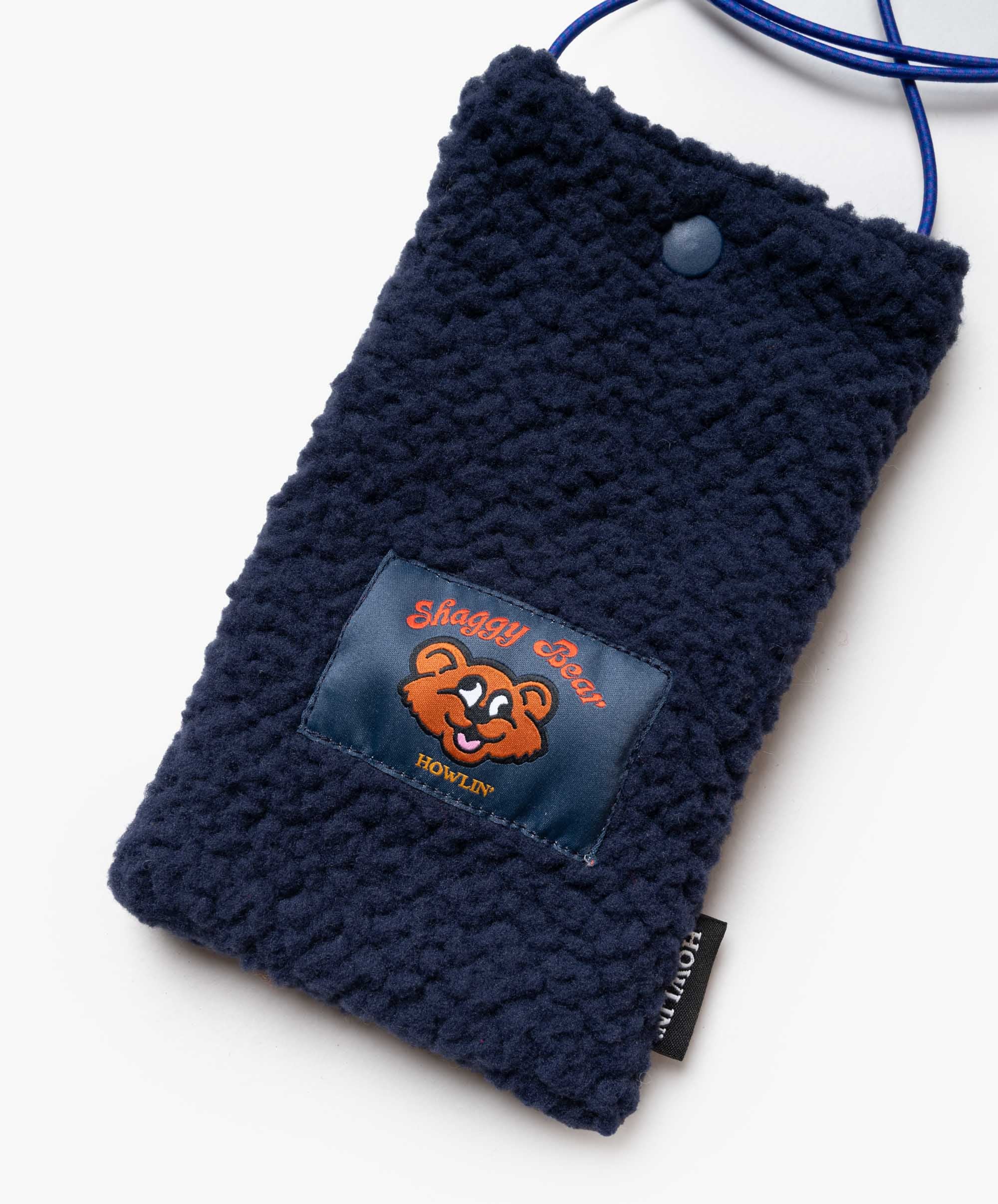 Shaggy Bear Pouch - Recycled Shearling Navy - Image 5
