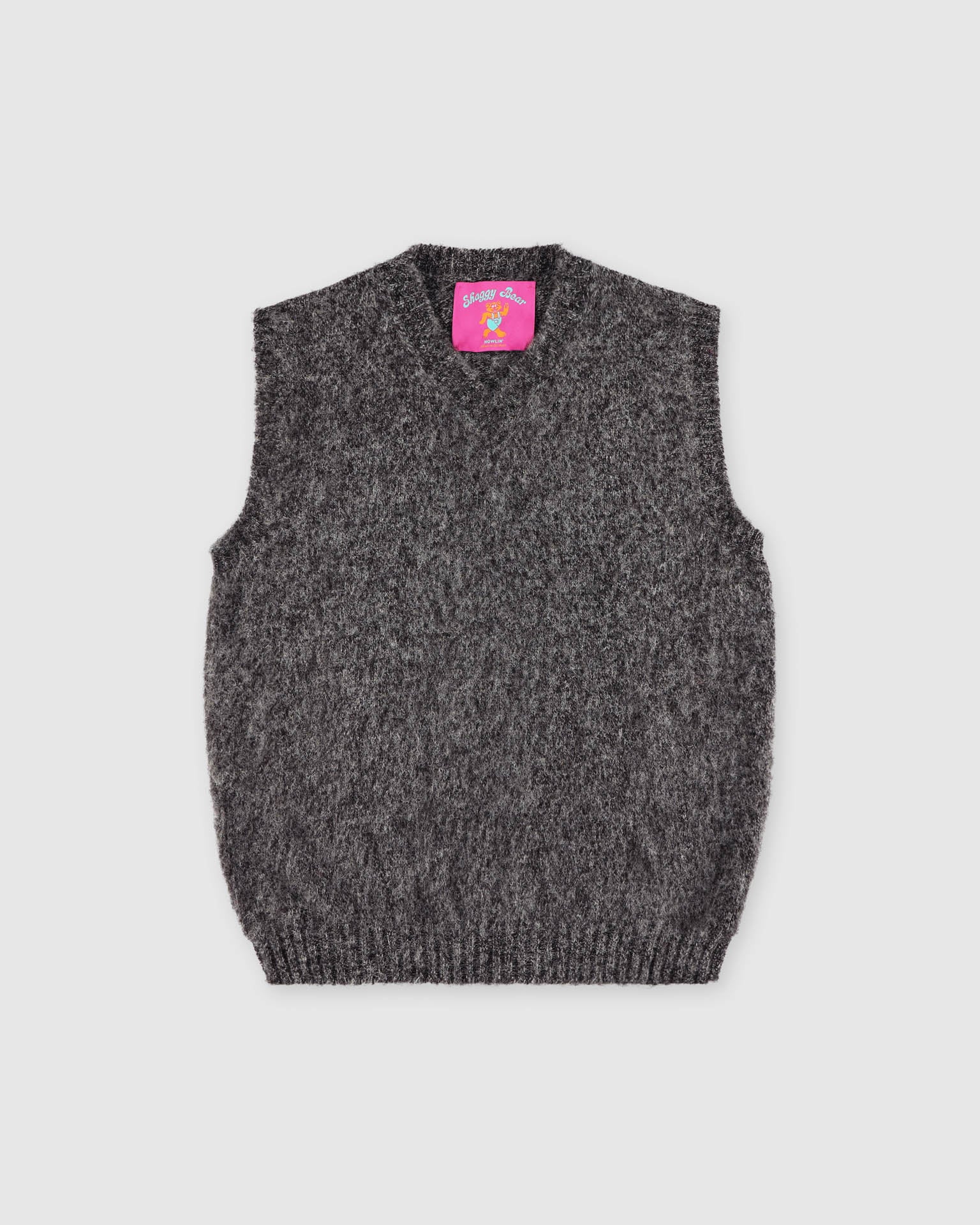 Shaggy Bear Slipover - Black Melange