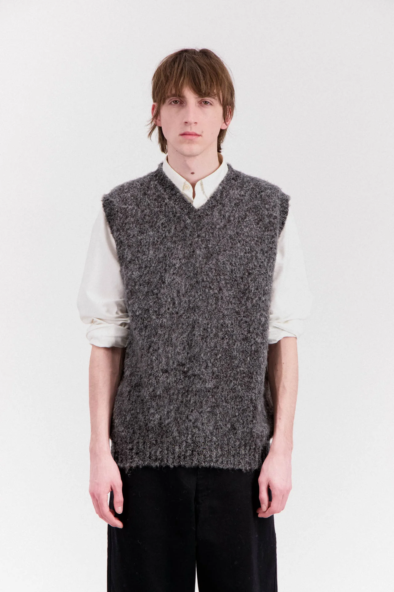 Shaggy Bear Slipover - Black Melange - Image 2